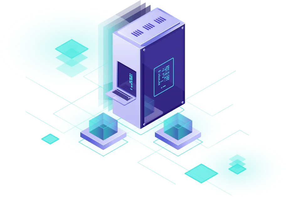 Serverschrank mit vernetzter IT-Infrastruktur